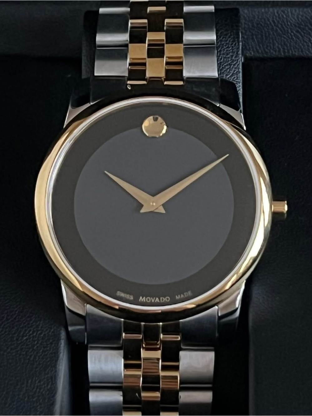 0606899 - Movado Men’s Museum Black Dial Two-Tone Watch